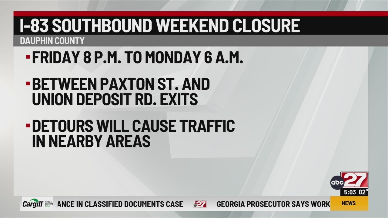 I-83 closure for the weekend