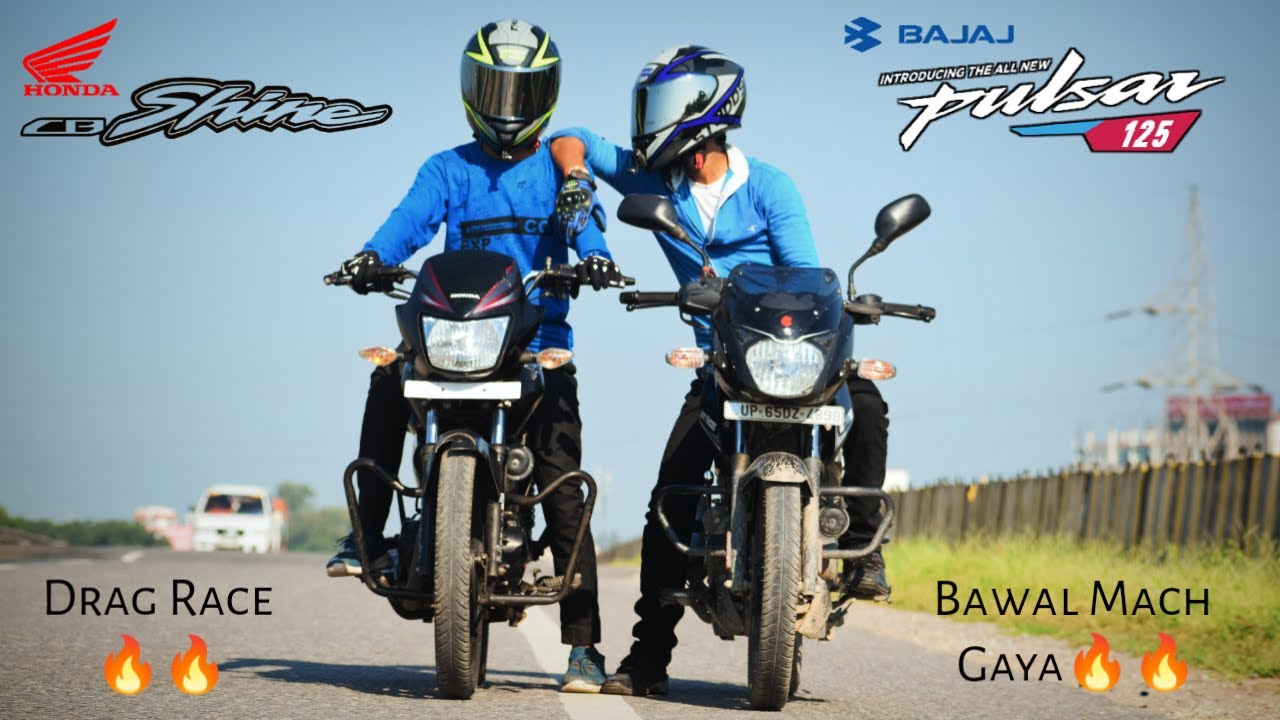 Bajaj Pulsar 125 BS6 Vs Honda CB Shine BS3 | Drag Race | Shocking Results | UP65 Racers