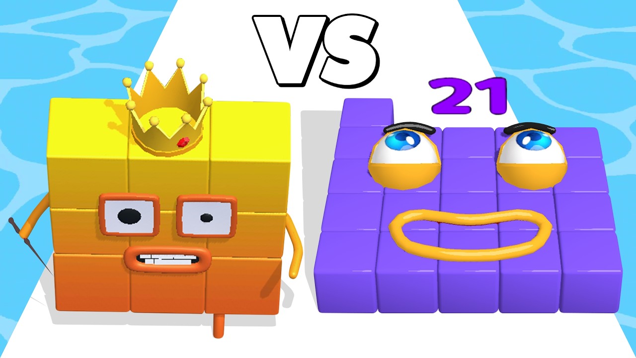 NUMBER CUBE 3D /vs NUMBER BLOCKS ∞ ASMR Gameplay Android iOS • NumberBlock Run 3D Merge Math Games