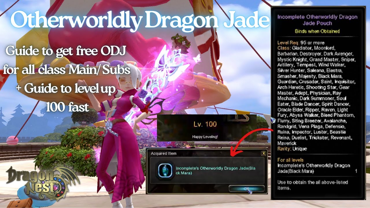 DN SEA Guide to get Free Otherworldly Dragon Jade (ODJ) for all Class Main/Sub and level up 100 fast