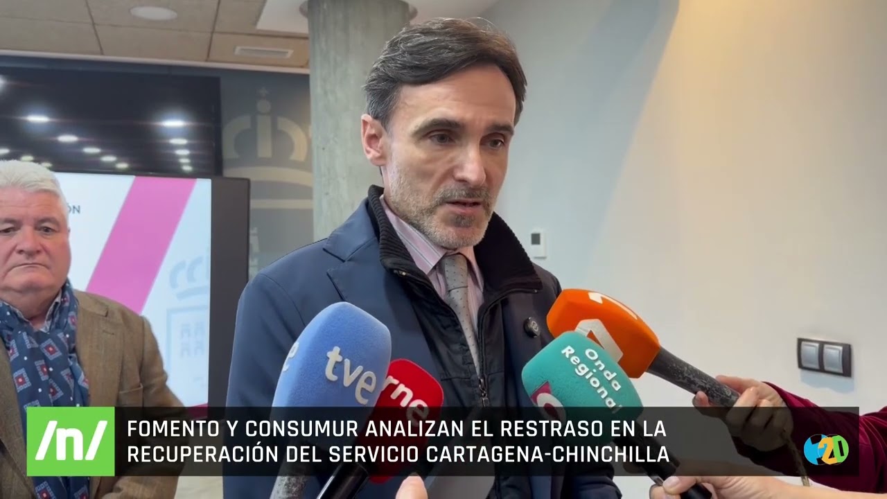 04/02/2026 Fomento y Consumur analizan los retrasos en la línea ferroviaria Cartagena-Chinchilla