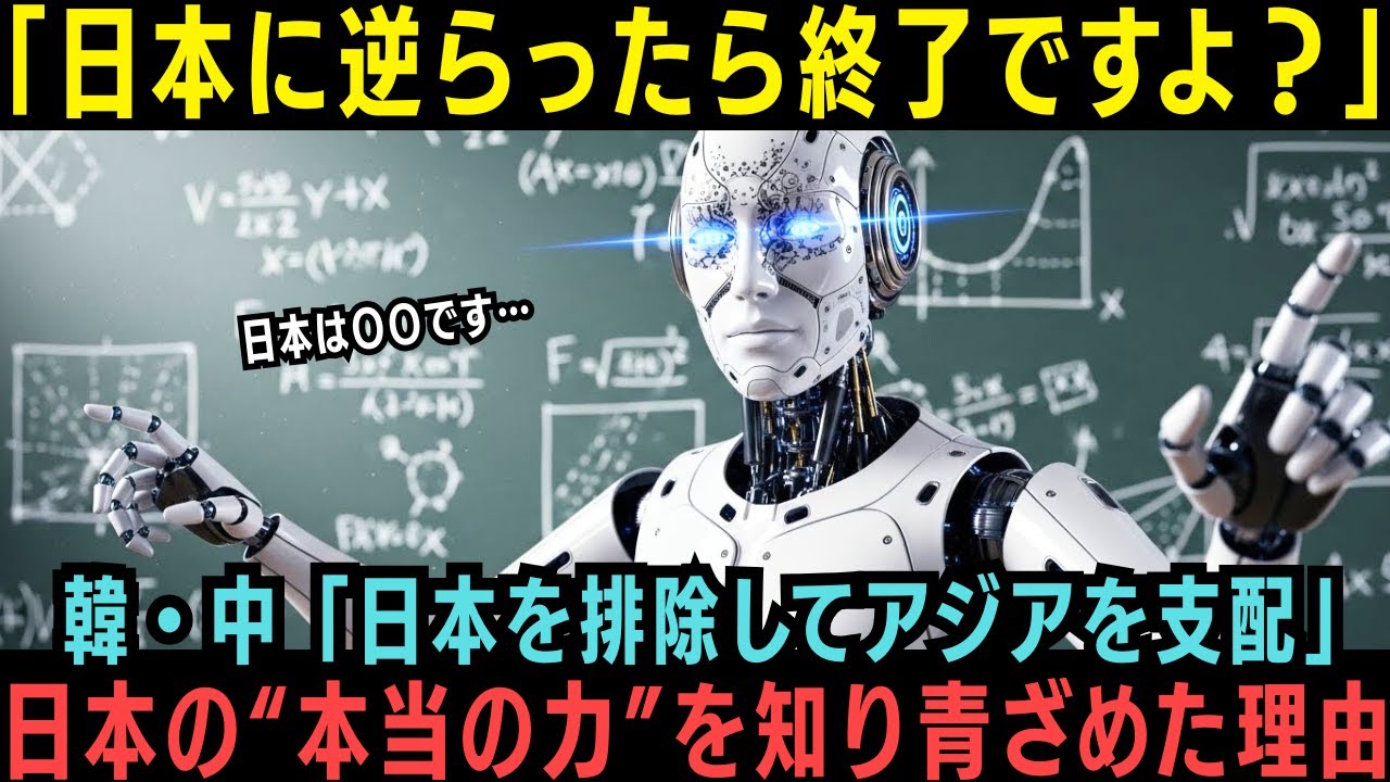 【海外の反応】AI「日本に逆らったら終了ですよ？」韓・中「日本を排除してアジアを支配」&rarr;日本の&ldquo;本当の力&rdquo;知り青ざめた理由