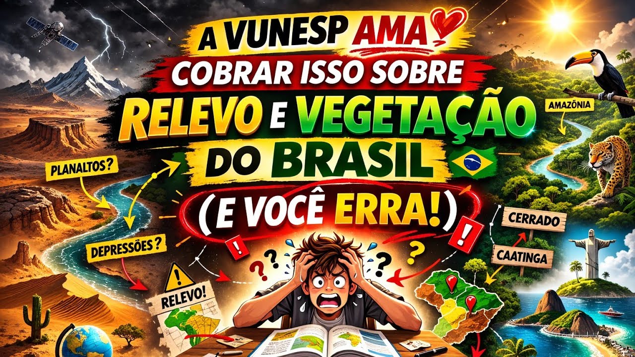  A VUNESP AMA cobrar isso sobre RELEVO e VEGETAÇÃO do BRASIL (e você erra) | Geografia do Brasil 