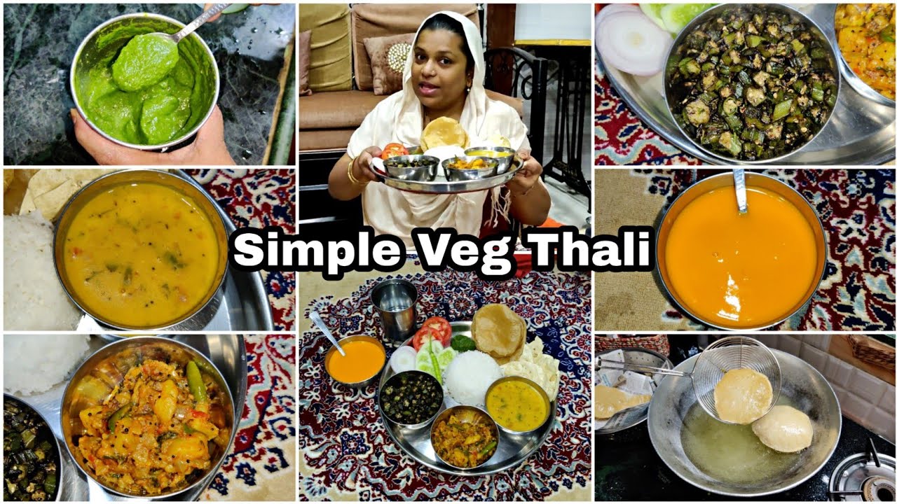 Vlog And Simple Veg Thali For Dinner  | Easy and Tasty Thali | Guest Veg Thali | Recipe With Vlog