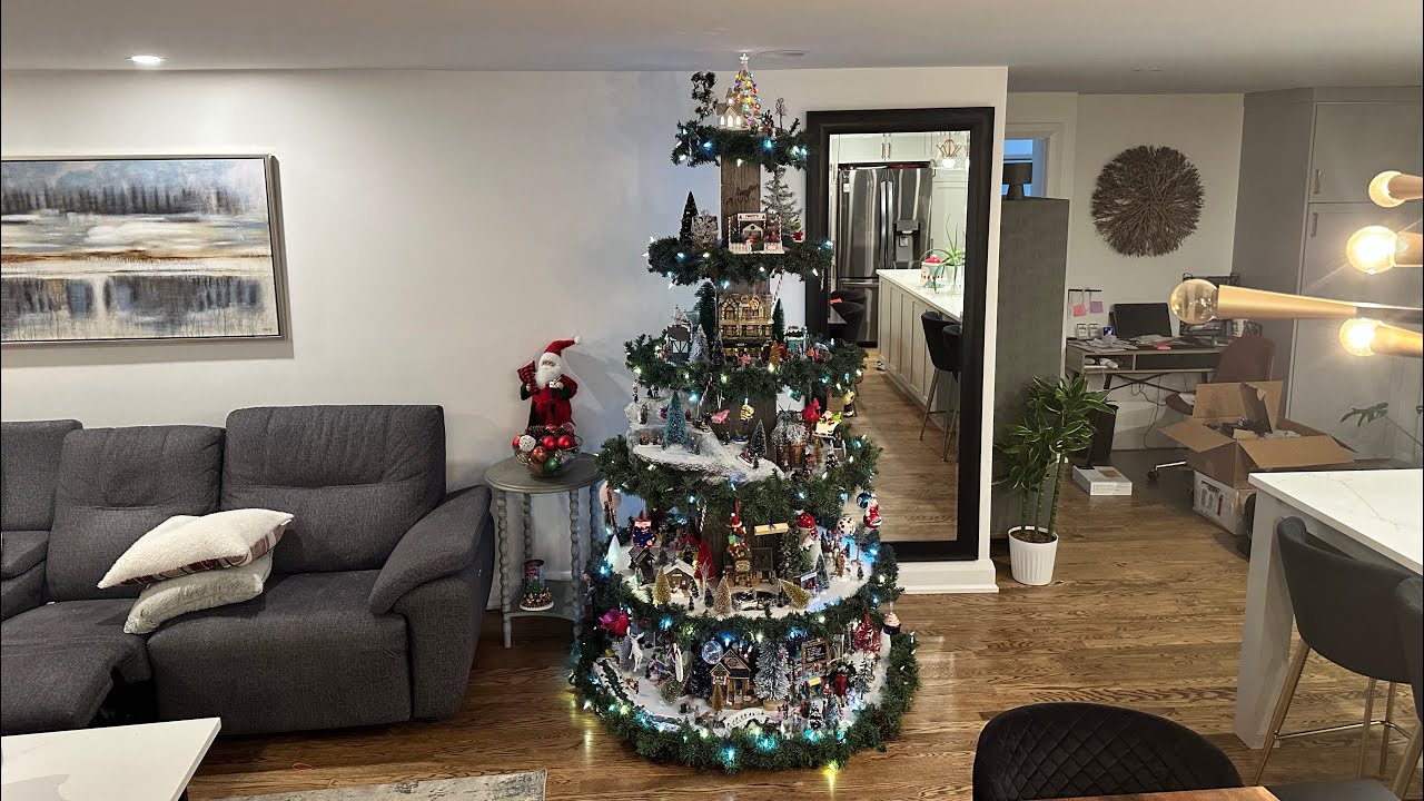 Xmas village tree display ideas - Xmas craft project