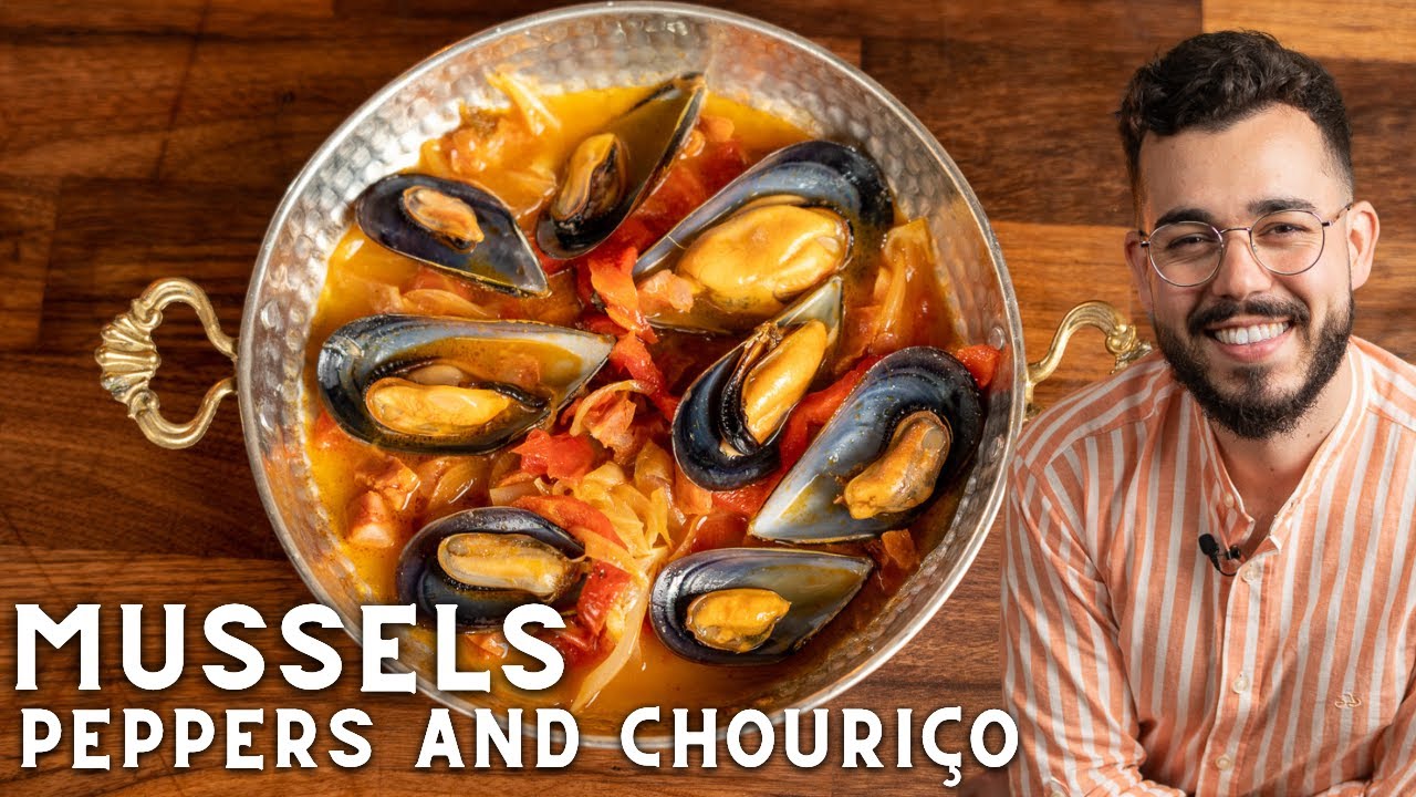 Mussels, peppers and chorizo! the BEST MUSSEL recipe