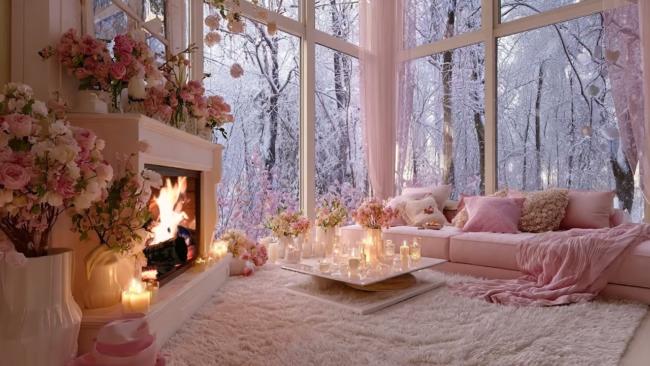 Silent Snowy Wind at Night | 3 Hours of Cozy Fireplace Sounds for Deep Sleep