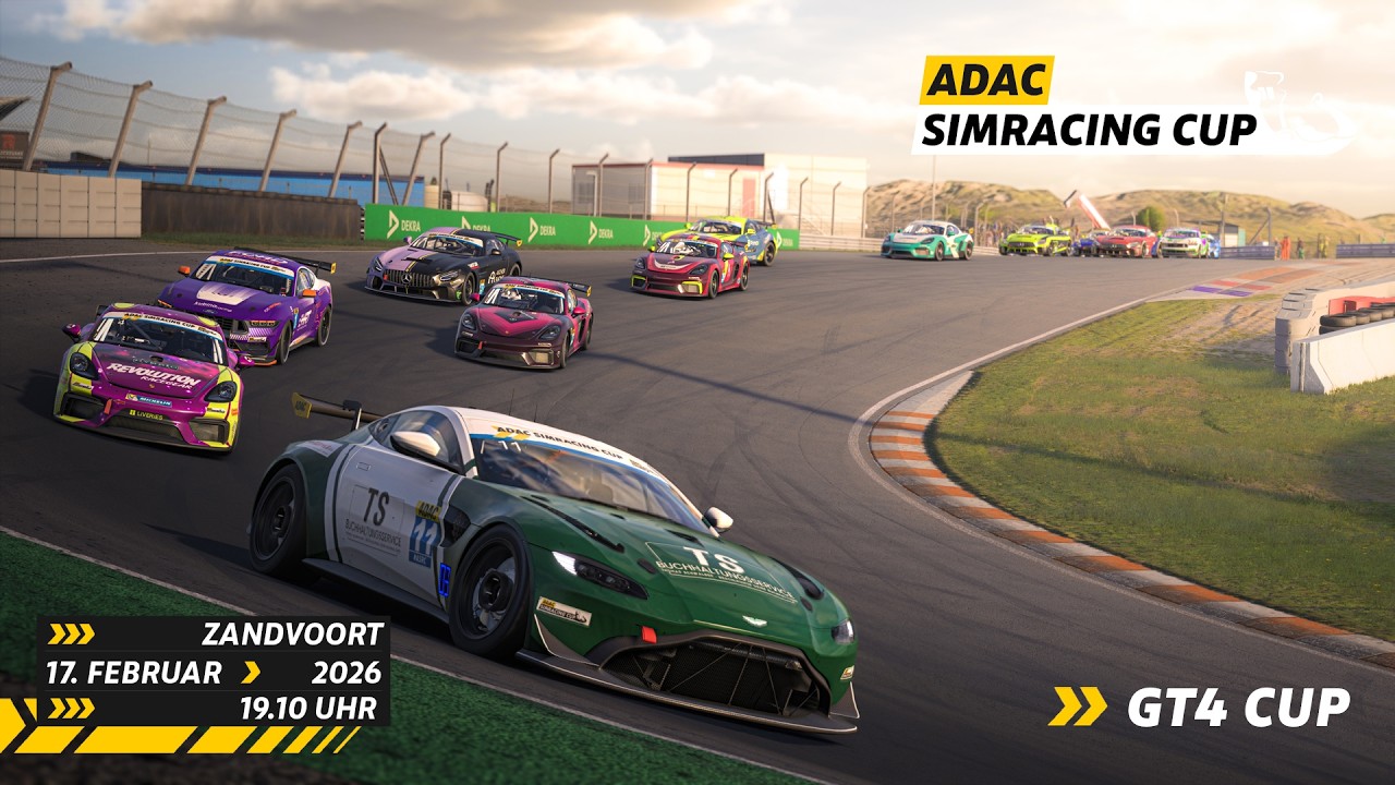 LIVE 🔴 ADAC SimRacing GT4 Cup | Saison 2026 | Event 1 | Zandvoort