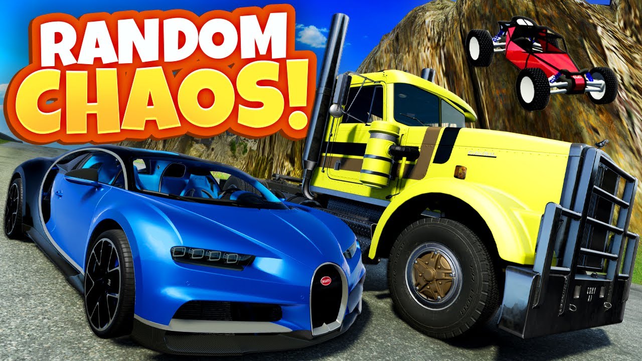 Random Cars vs CHAOS Mode Downhill Race (BeamNG Drive)