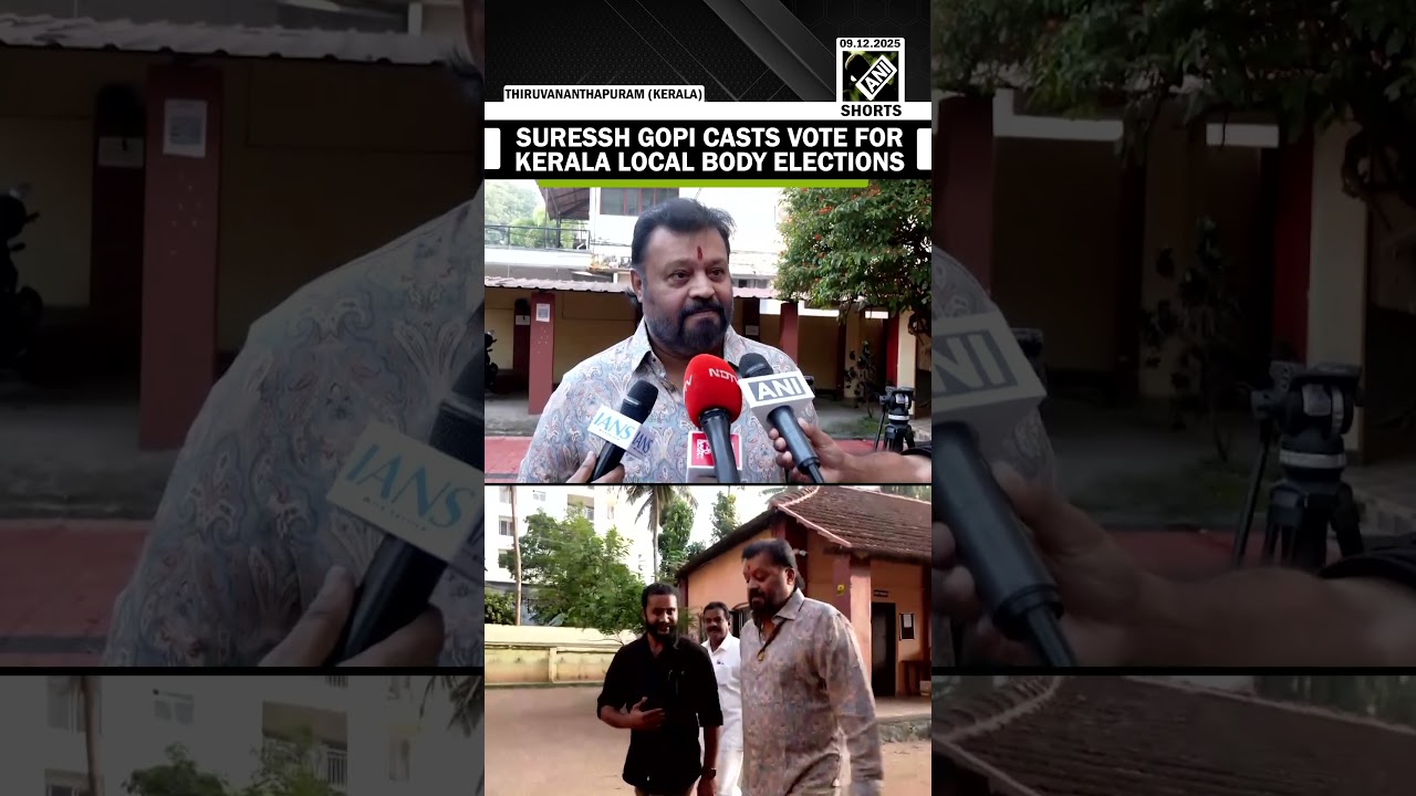 BJP&rsquo;s Suressh Gopi casts vote for Kerala local body elections with voting underway in 7 districts