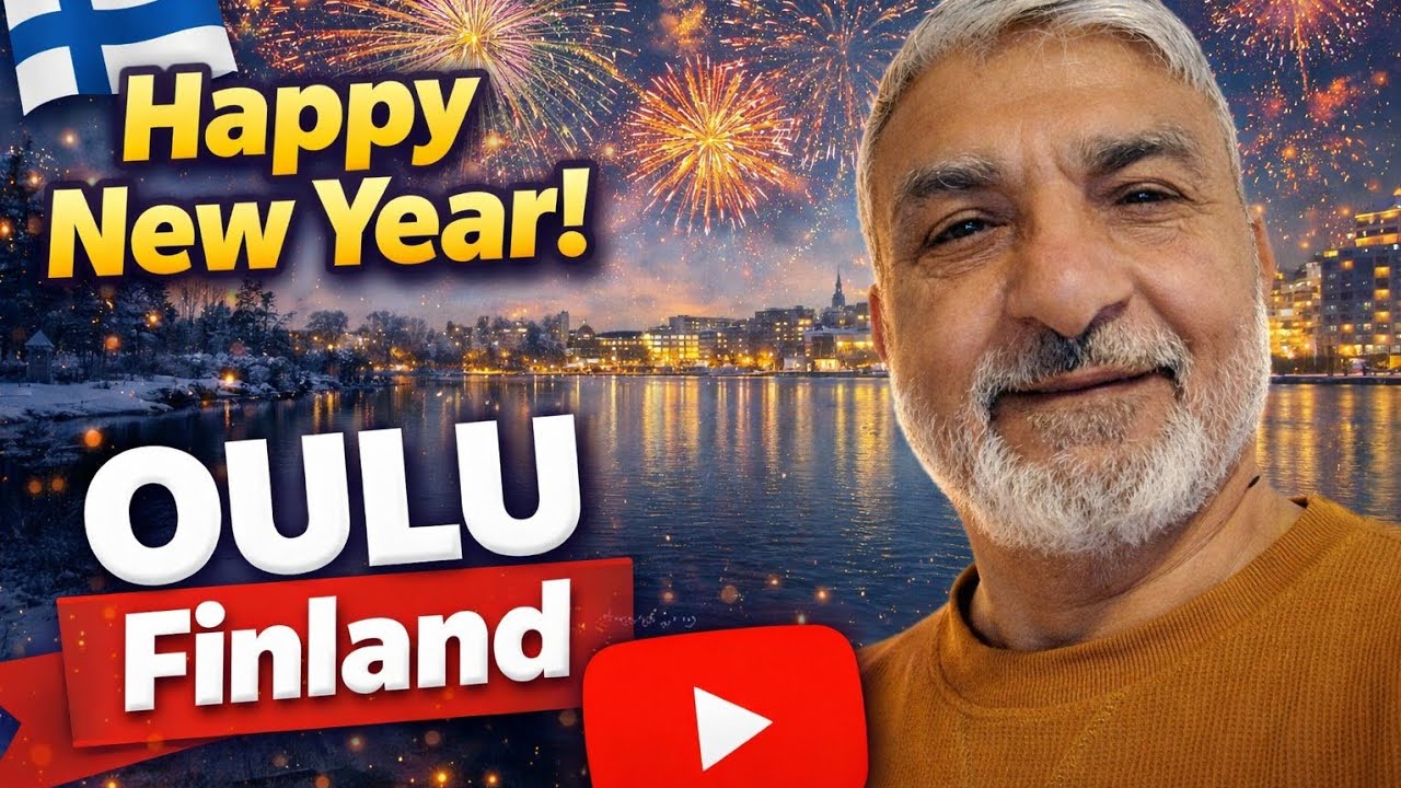 Happy New Year 2026 🎉 | Magical Night at Oulu Lake, Finland 🇫🇮