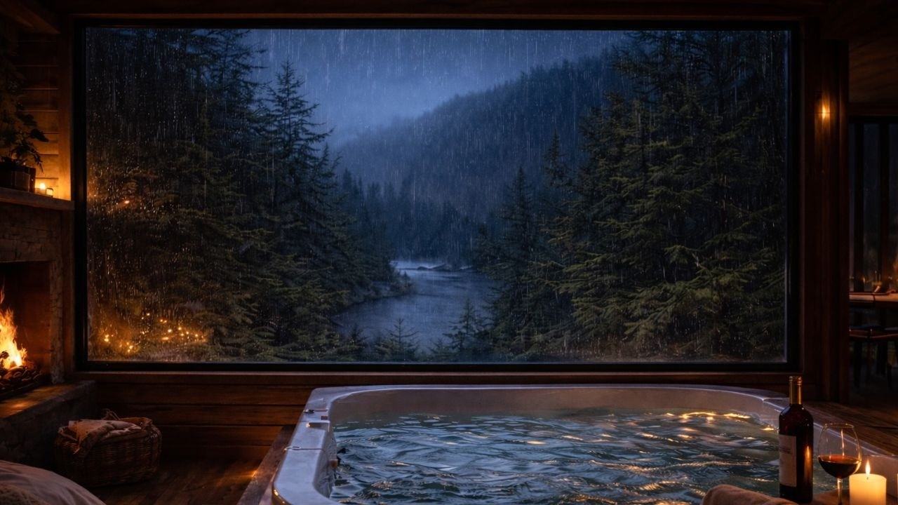Cozy Cabin in the Rain 🌧️ 3 Hours of Soothing Forest Ambience for Sleep & Focus