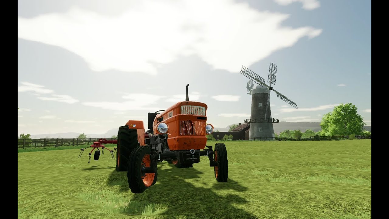Voltatura fieno con fiat 420+voltafieno 4 giranti khun | Chill Farm | FS22 |