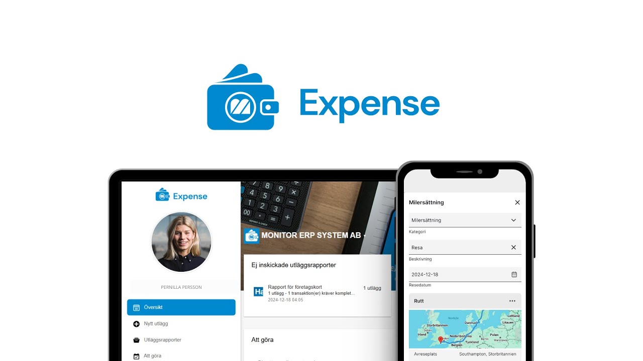 Monitor Expense - Automatisk direktkoppling för utlägg