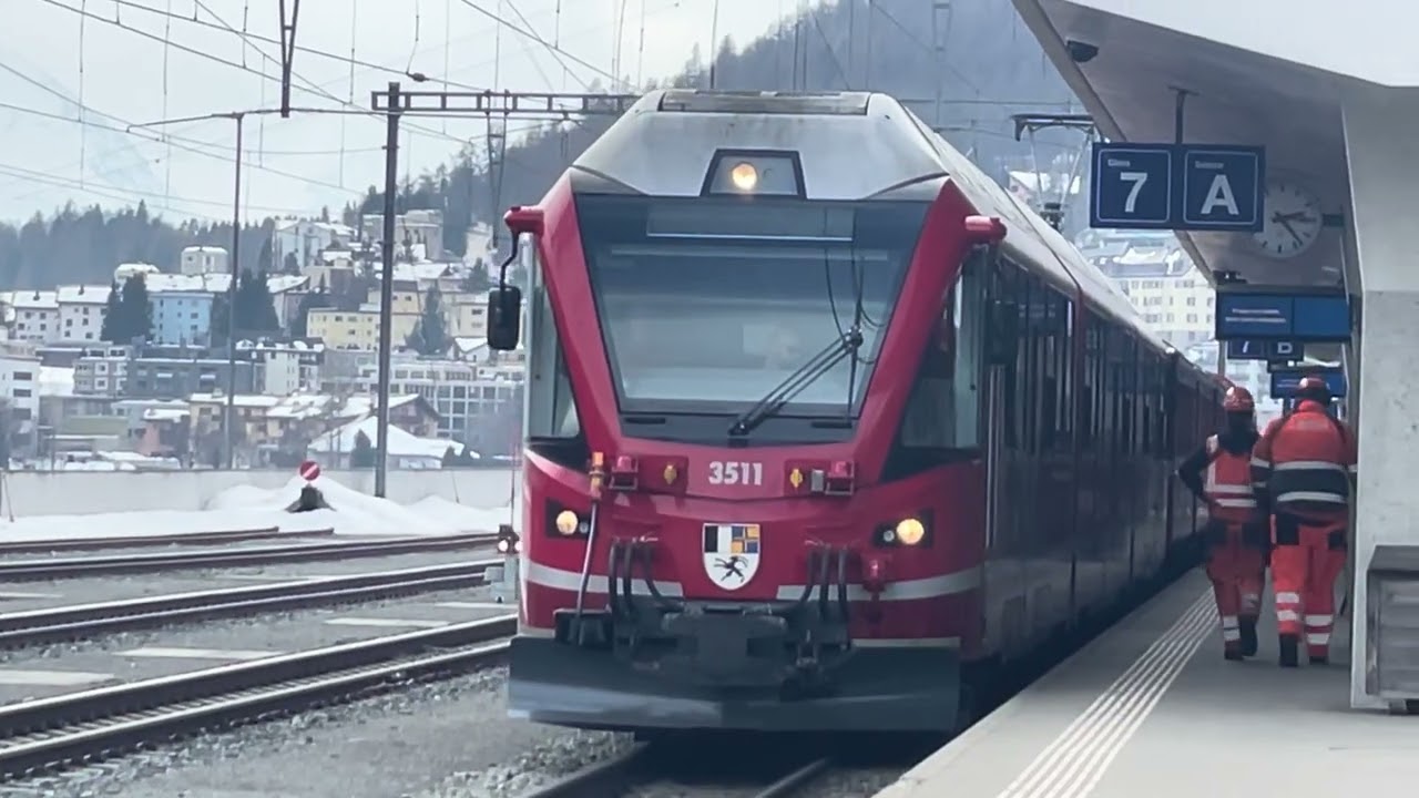 Zugbetrieb in St. Moritz.