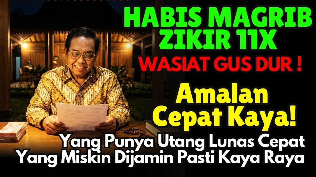 🌙 Baca Zikir 11x Habis Maghrib‼️ GUS DUR Berwasiat! Rezeki Datang, Hutang Lunas 🌙