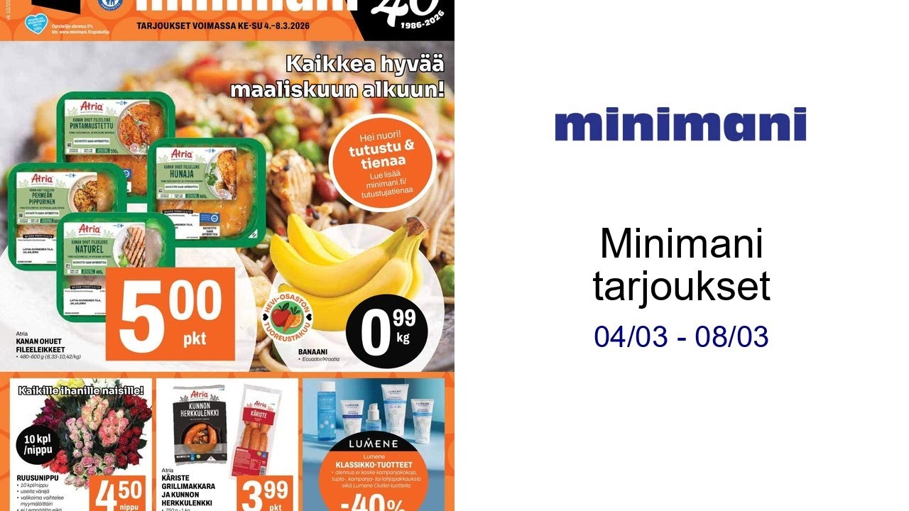 Minimani tarjoukset 04/03 - 08/03