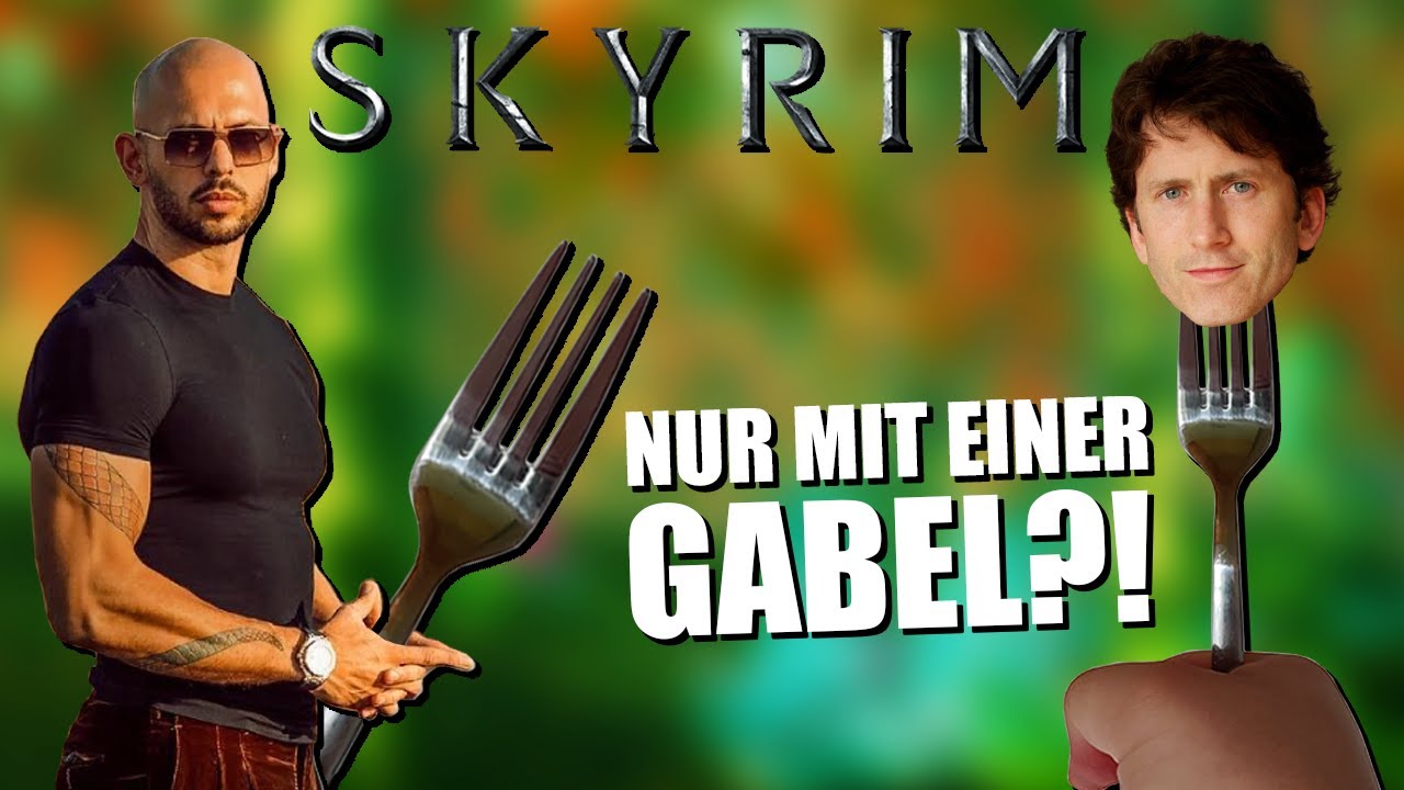 🍴 Kannst du SKYRIM nur mit einer GABEL durchspielen?! (auf Legendär) [Andrew Tate Edition]
