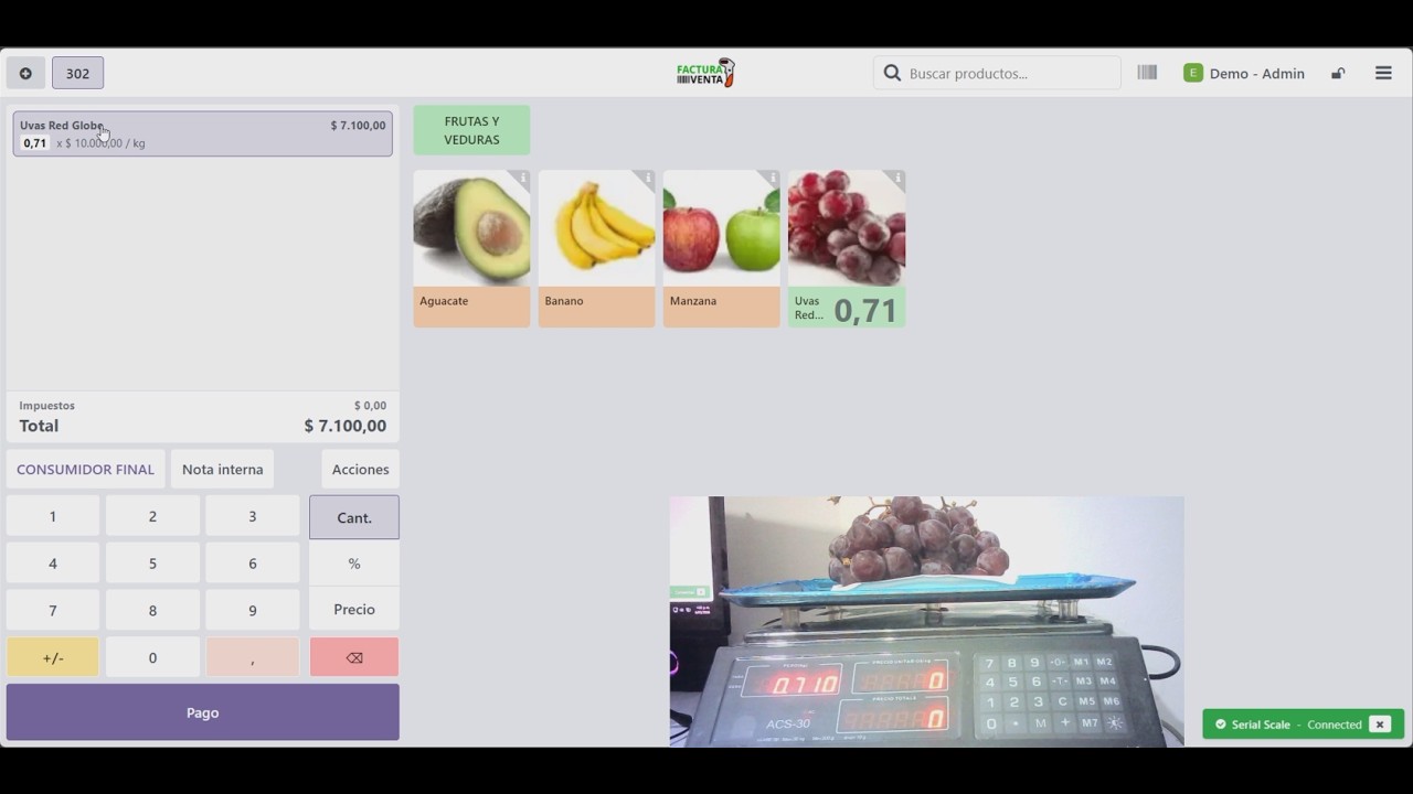 Fruver Báscula en Punto de Venta || Frutas y Verduras|| Windows/Linux #odoo18 Scale Not IoT