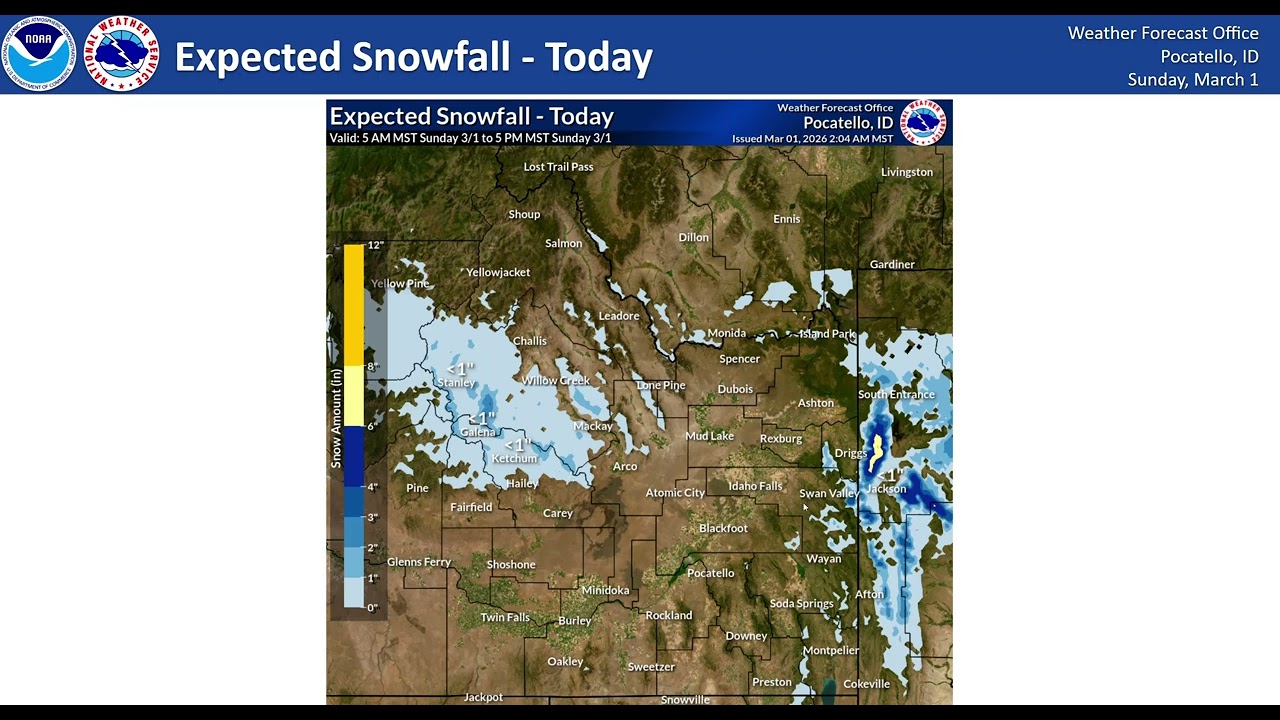 03/01/26 Hazard Briefing - Showers through Monday.
