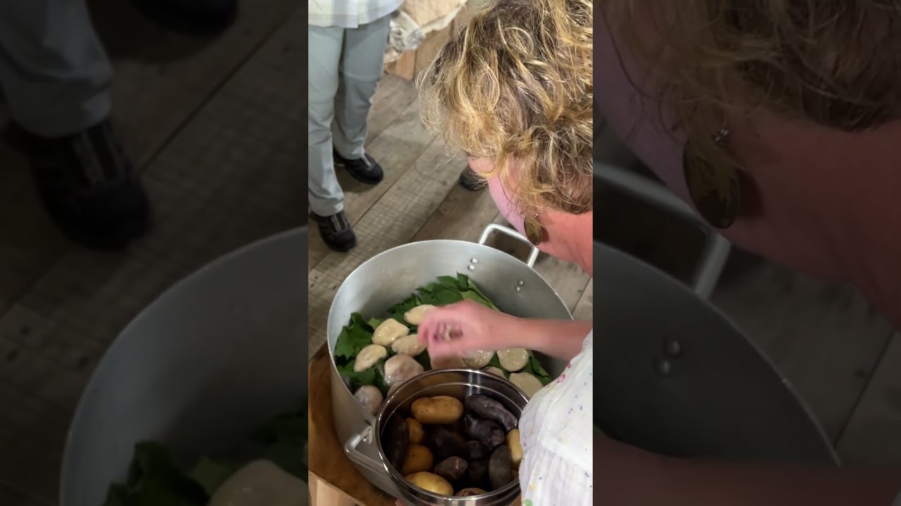 Making Curanto, Rilan, Chiloe Island..  Then potatoes.  #chile #chilo&eacute;