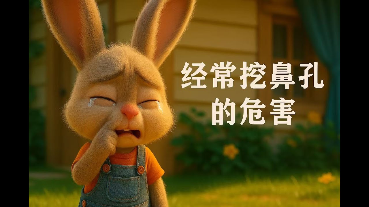 【儿童健康故事】经常挖鼻孔的危害｜儿童故事｜小兔子乐乐的坏习惯｜幼儿卫生习惯教育动画