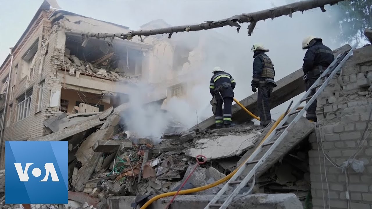 School Damaged by Missile Strike in Kharkiv, Ukraine