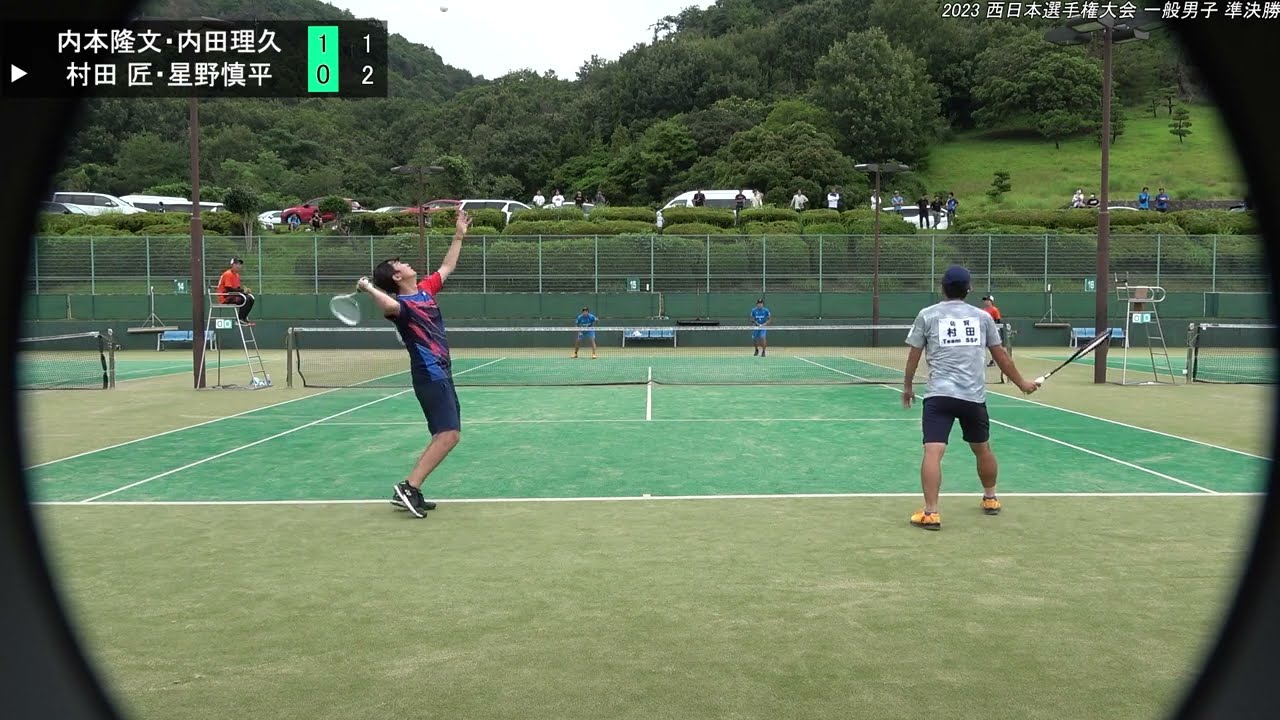 2023年 西日本ソフトテニス選手権大会 一般男子 準決勝 内本隆文・内田理久(広島 ＮＴＴ西日本) 対 村田匠・星野慎平(佐賀 Team SSP・京都 京都第二赤十字病院)