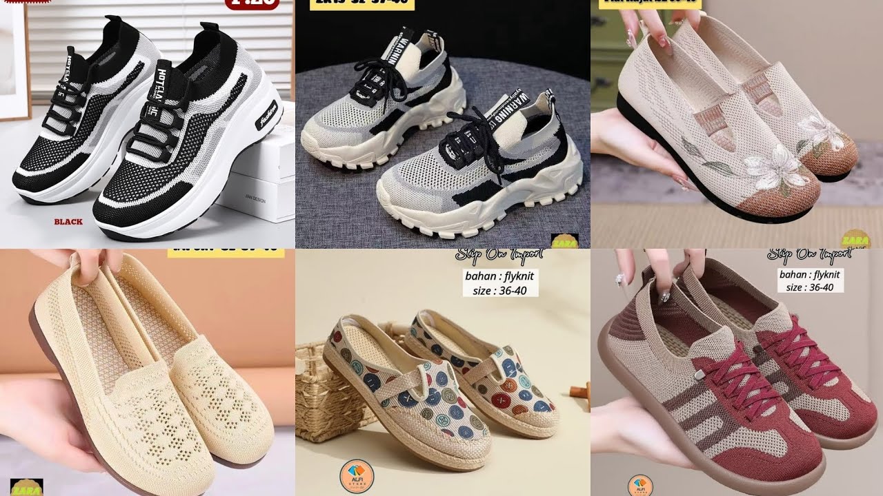 30+ MODEL SEPATU IMPORT SLIP ON RAJUT TERBARU / Part 9