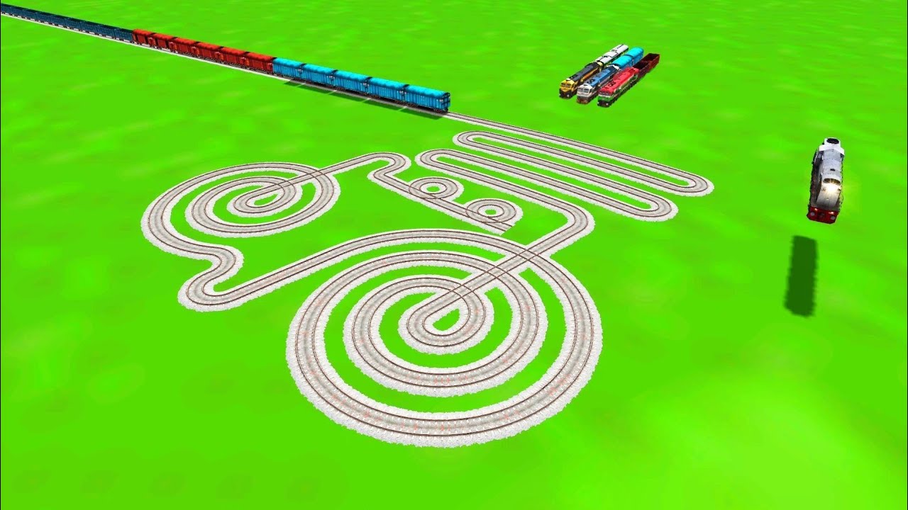IMPOSSIBLE TRAIN TRACK ONE TRAIN CROS CIRCLE ⭕️ WITH MULTIPLE UTRUN TRACK RAILROAD TRACK/#railway 