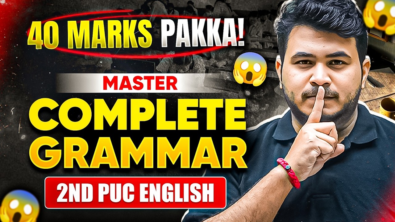 40 Marks Pakka! 😱 Master Complete Grammar | 2nd PUC English 🔥