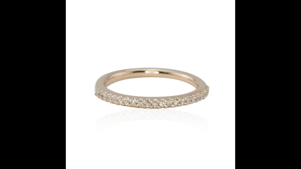 Prong Set Diamond Half Eternity Wedding Ring in Rose Gold LS1808
