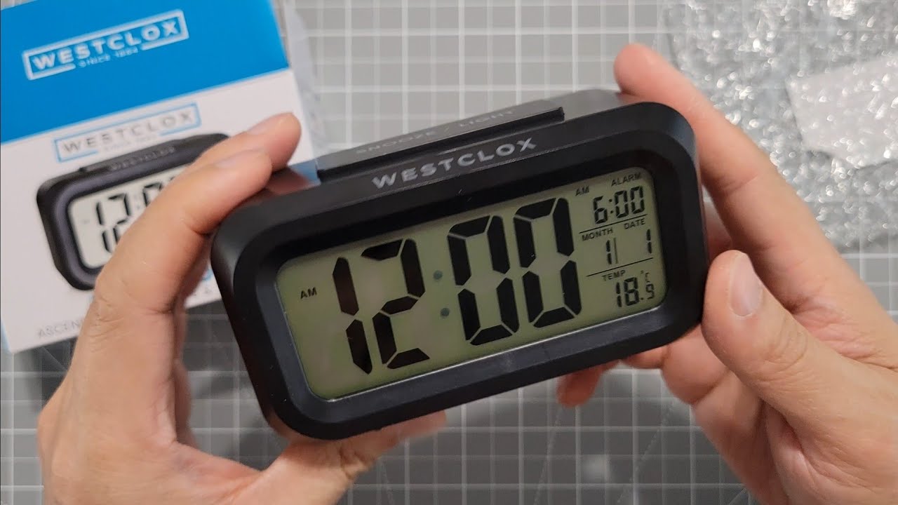 Westclox Battery Alarm Clock Ascending Alarm with Date and Temperature Unboxing Setup