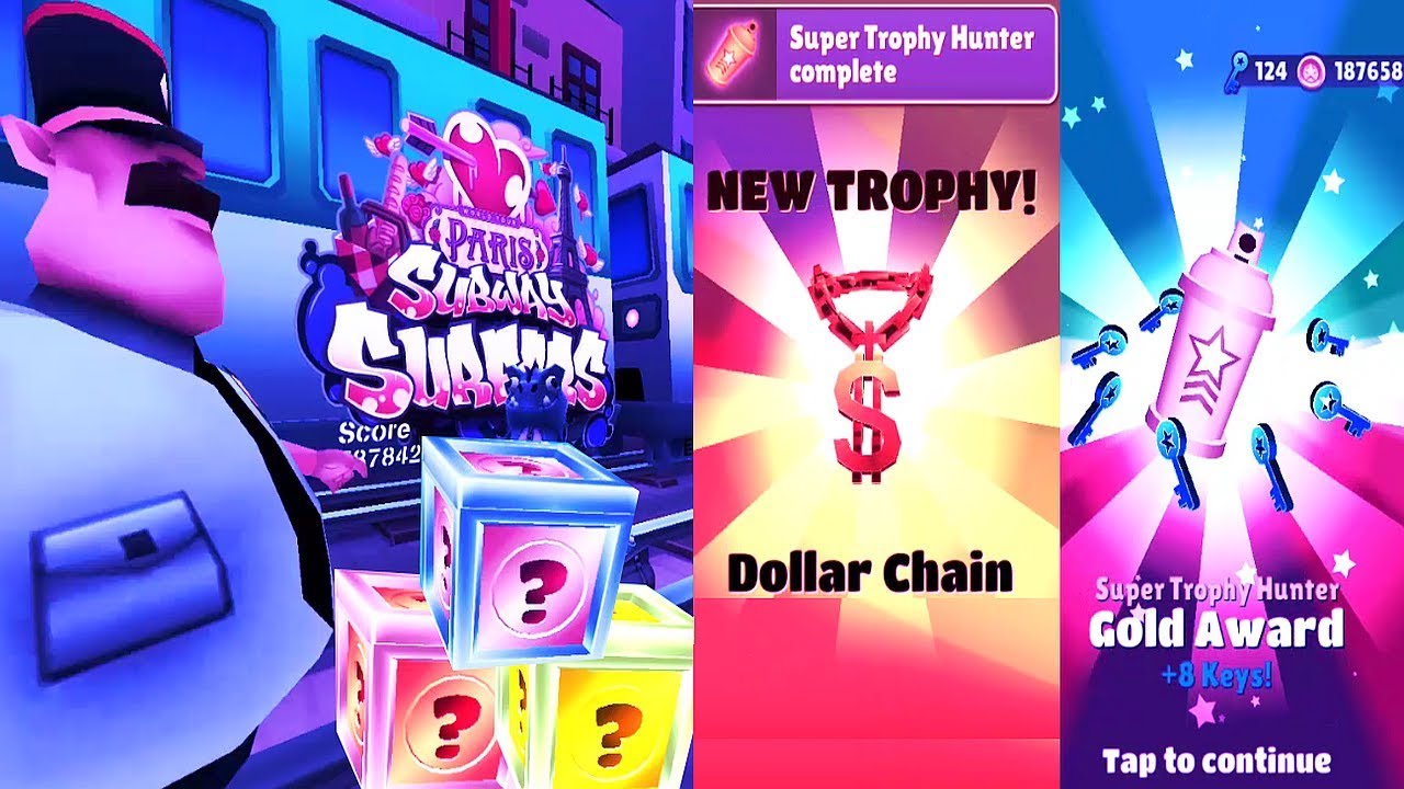 SUBWAY SURFERS PARIS 2018: THREE DIFFERENT COLORS COMPILATION (  LUCY , DINO and SPIKE )
