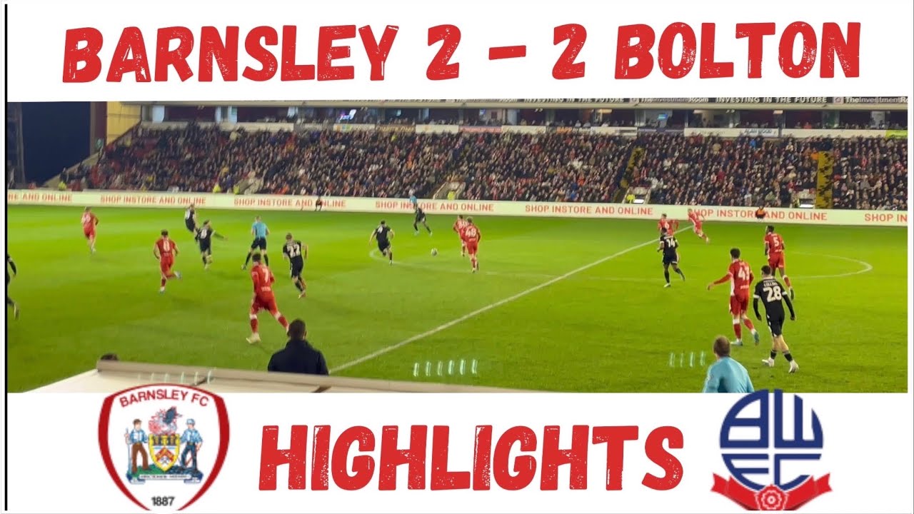 Barnsley fc v Bolton Wanderers Fc highlights #barnsleyfc #boltonwanderers  #football