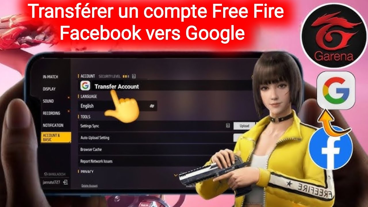 Transfert de compte Free Fire Facebookvers Google | Changement de compteFree Fire