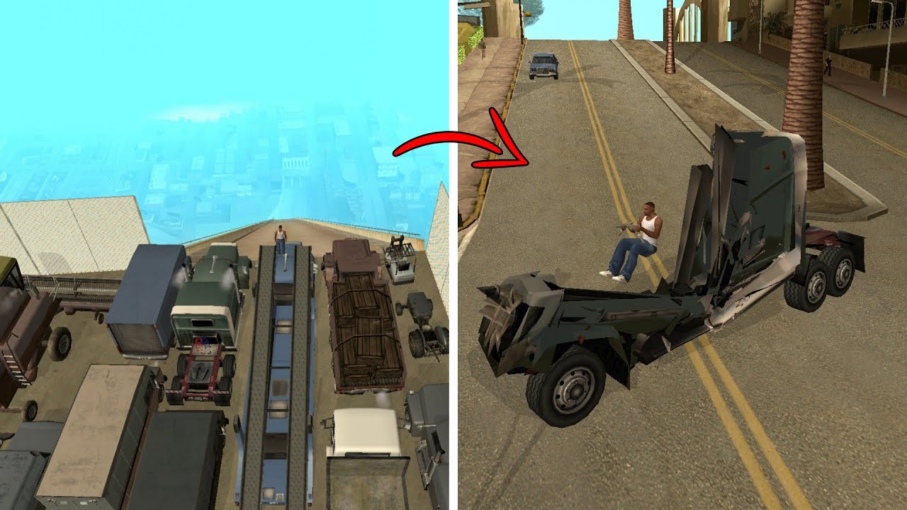 Which Commercial & industrial vehicles Will Survive the Giant Ramp in GTA San Andreas?
