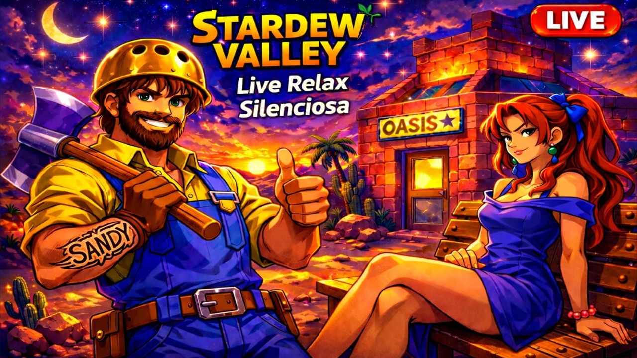 🌻🌙Stardew Valley - Live silenciosa|Noite na fazenda 😴📺🌘
