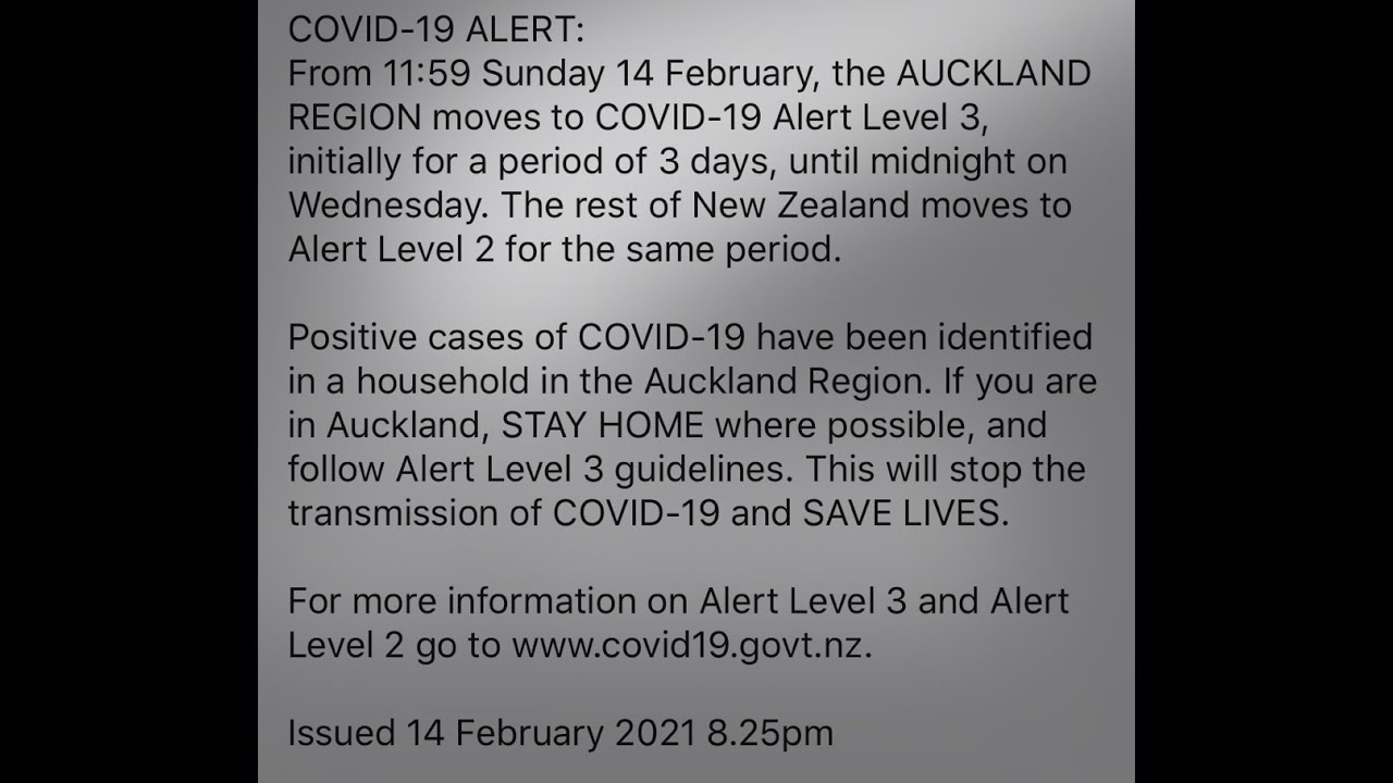 Emergency Alert, 14 Feb 2021, New Zealand