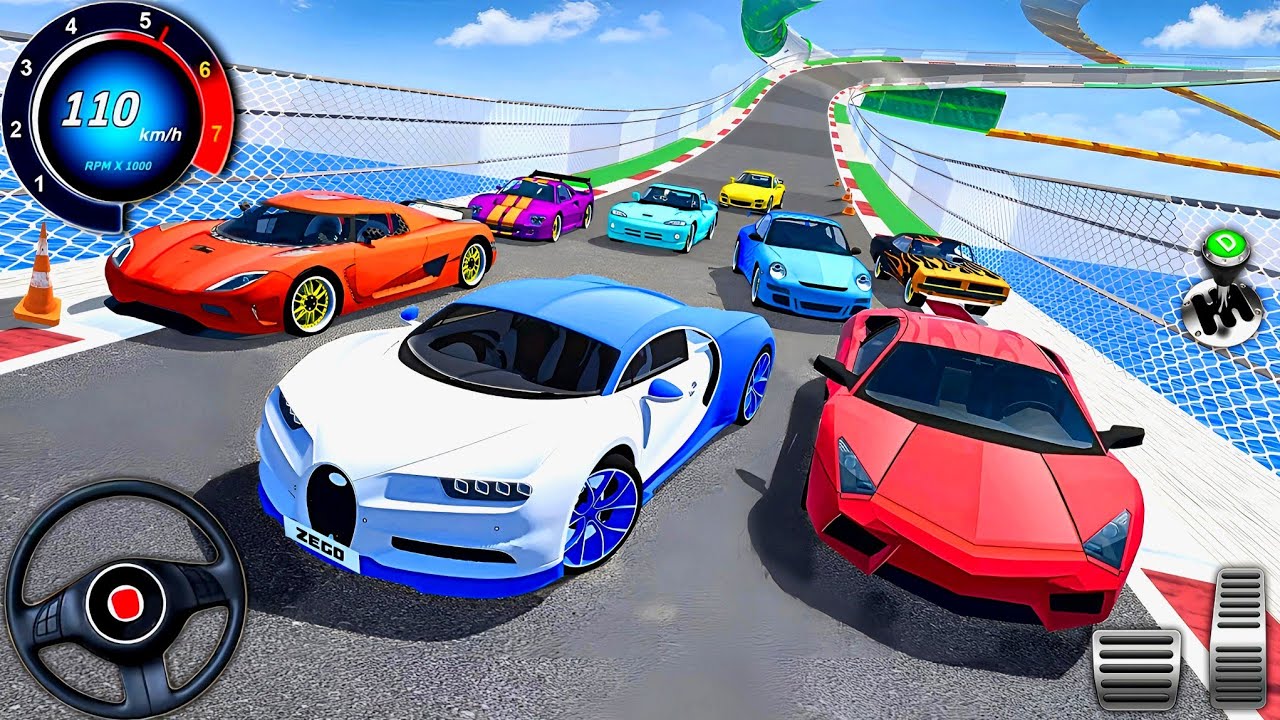 Crazy GT Cars Mega Ramp Impossible Racing - Car Stunt Master Simulator 3D : Android Gameplay #7