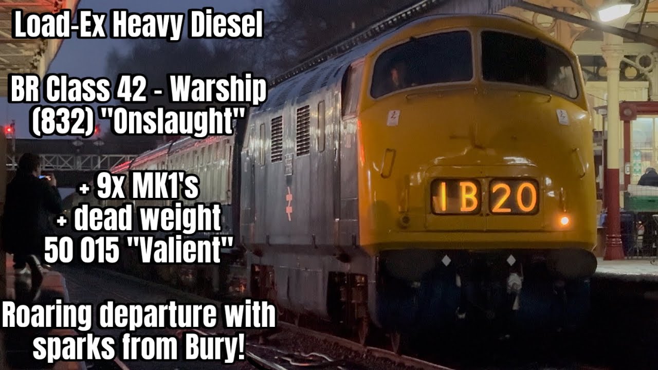 BR Class 42 “Onslaught” roars out of Bury with 9x MK1’s & 50 015 on Load-ex event at ELR! + SPARKS! 