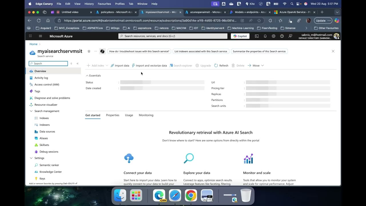 Azure AI Search With Azure Open AI and Import and Vectorize Data