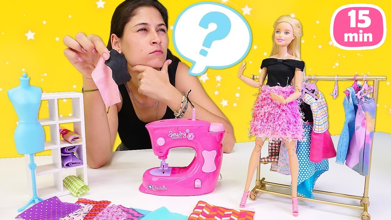 Barbie ve Ayşe elbise dikiyor, kurabiye pişiriyor, banyo yeniliyorlar! Ayşe ile videolar.