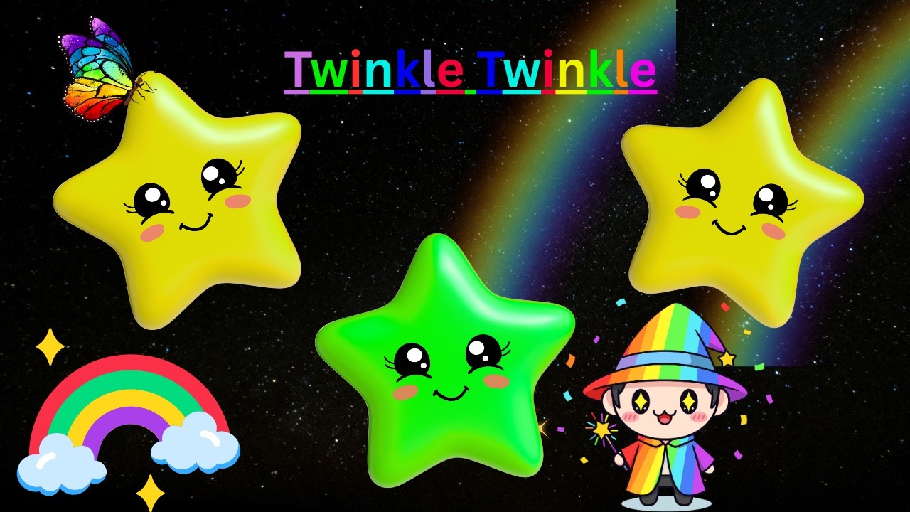 Twinkle Twinkle Little Star 🌟 Happy Kids Nursery Rhyme Song for Babies Toddlers Fun Sing ✨