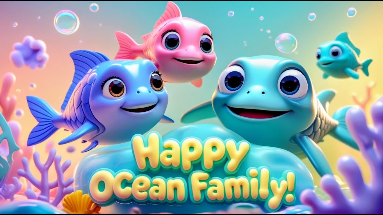 Happy Ocean Family Song 🎵 | Fishy, Whale & Turtle | Fun Underwater Kids Rhyme