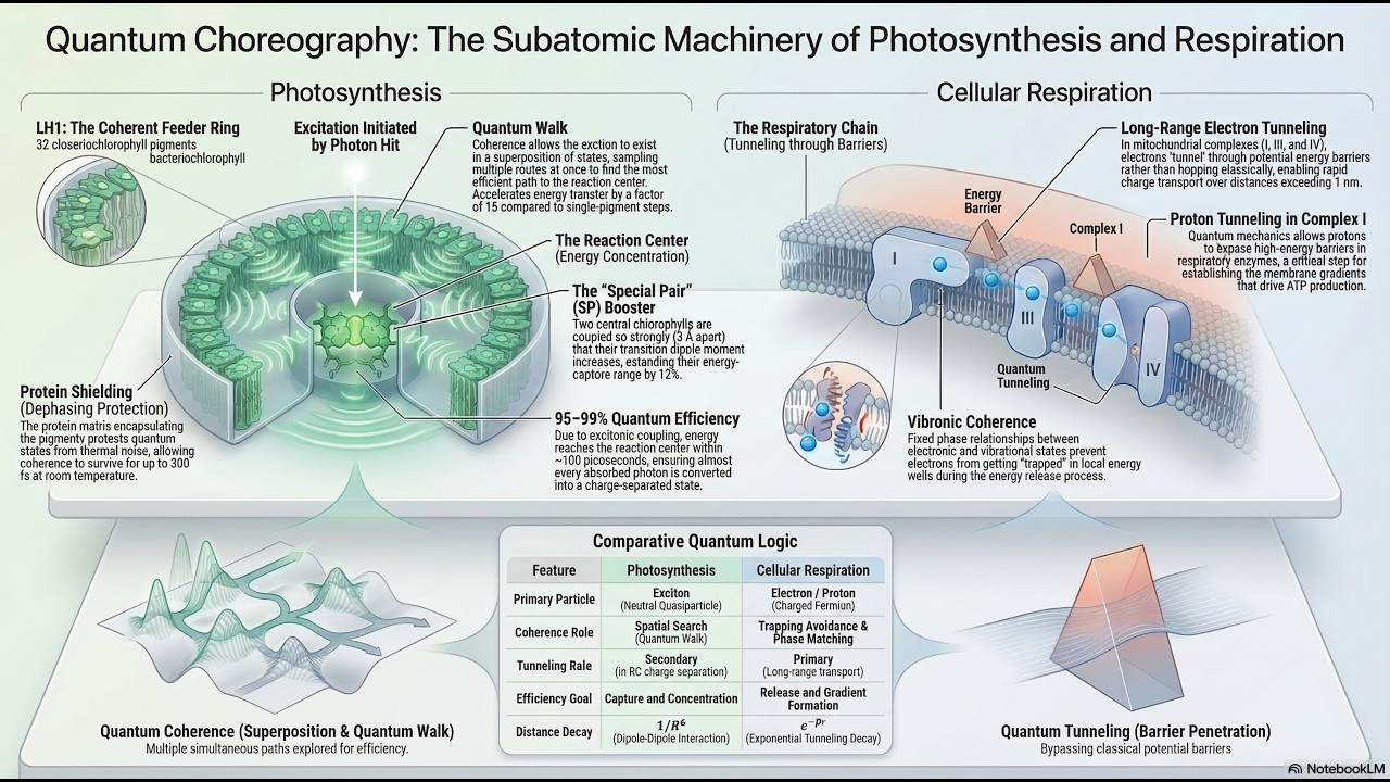 Quantum Coherence, Microbial Photosynthesis, and Cellular Respiration