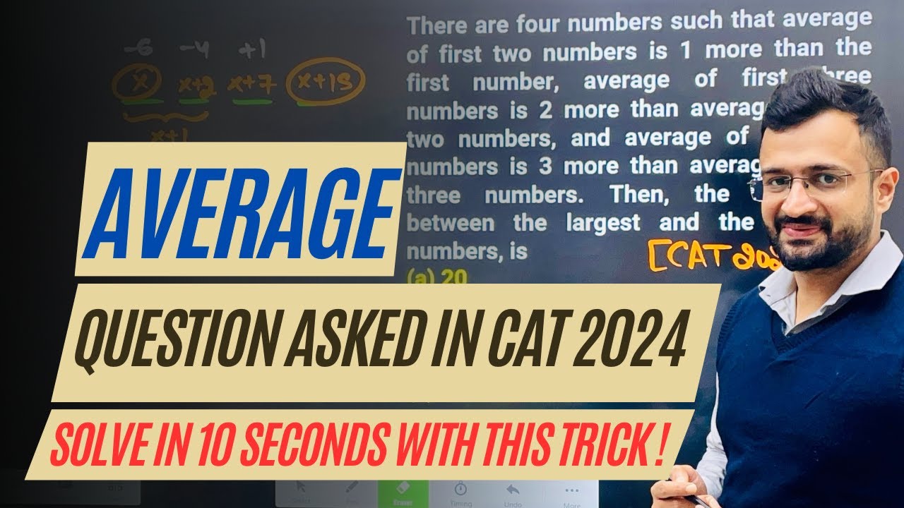 ✅ Tricky AVERAGE question asked in CAT 2024 | Solve in 10 Seconds | Maths By Sumit Sir