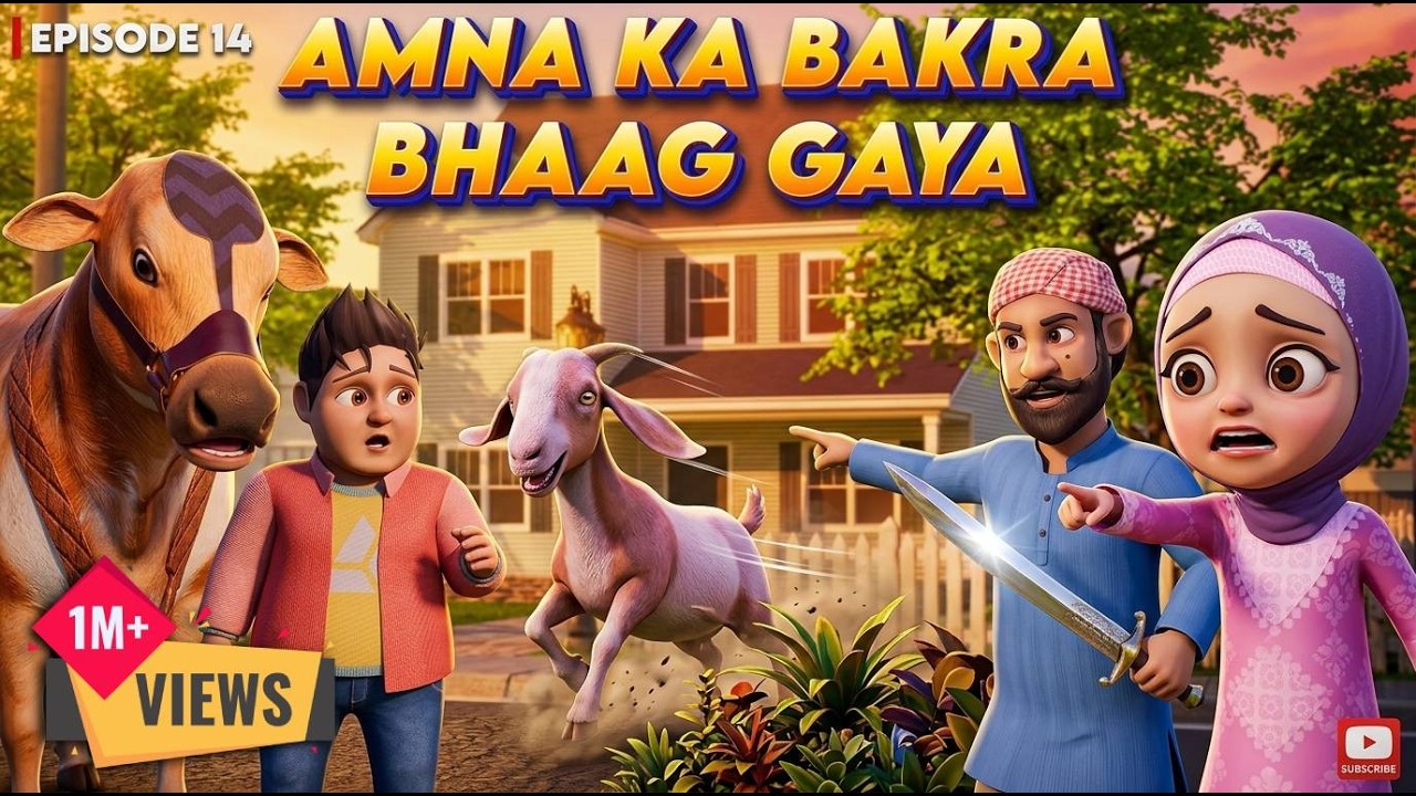 AMNA KA BAKRA BHAAG GAYA | EP 14 | BAKRA EID 2025 | Kaneez Amna Cartoon Series 3D Islamic Cartoon