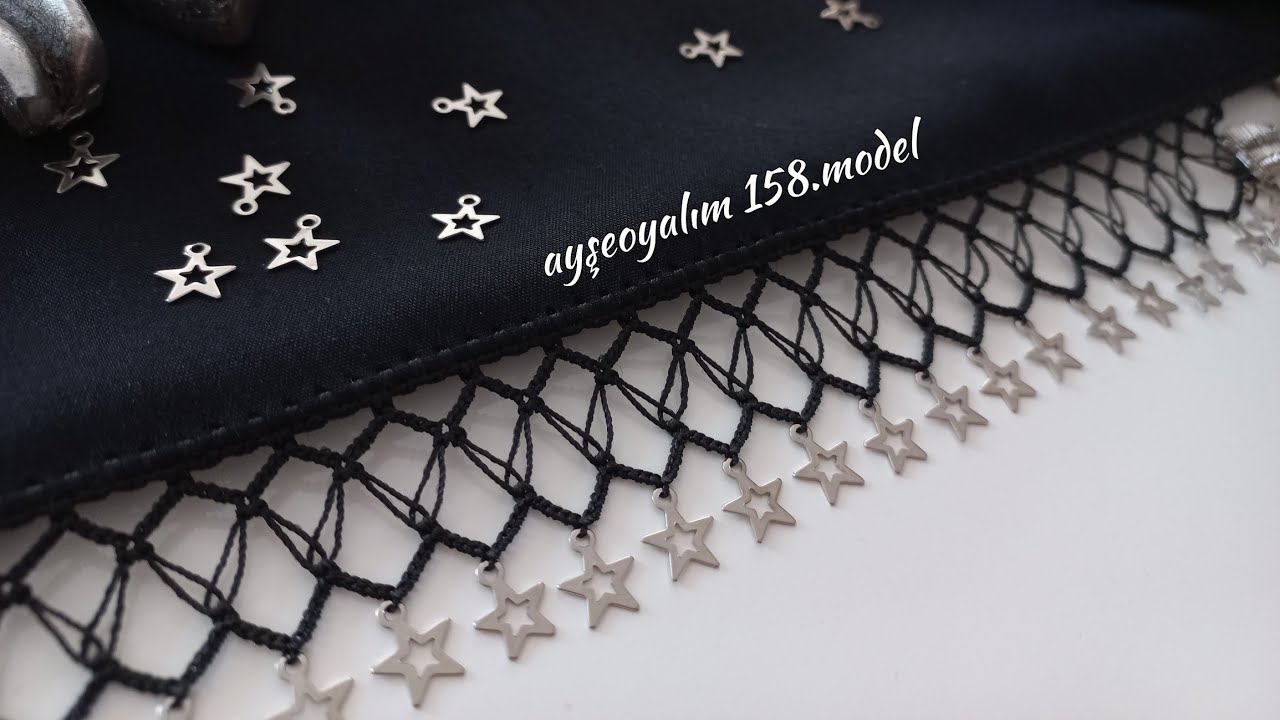 Harika görsellik ve şıklık yıldız pullu pipet oyası (@ayseoyalim )158.model