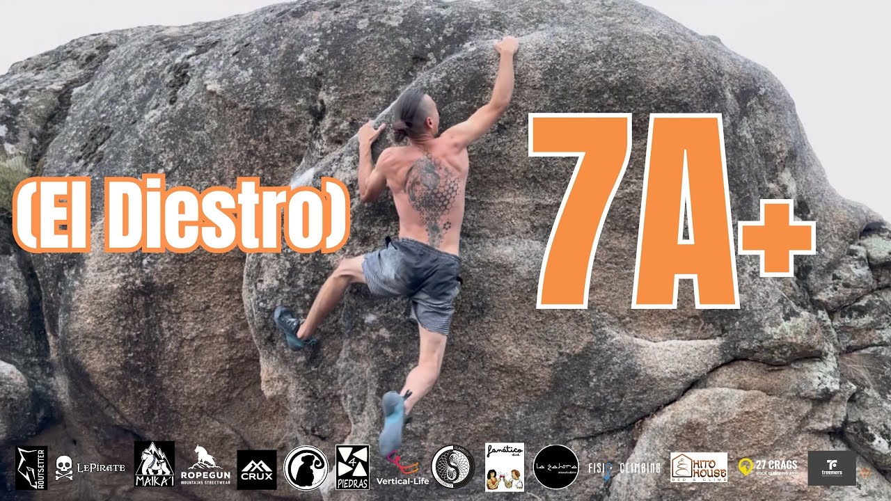 (El Diestro) 7A+ | Torrelodones Boulder | Sector Diestro Bajo